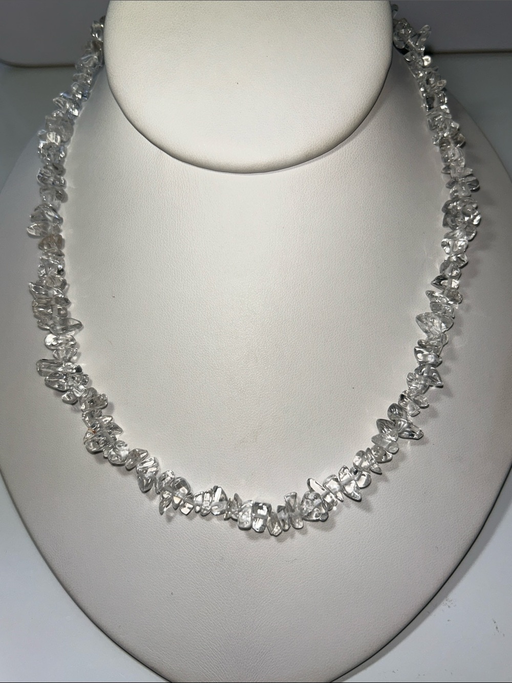 Artisan Handmade New Genuine Quartz Crystal Nugget Stainless Steel Necklace